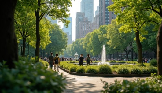 Panorama di Bryan Park a Manhattan