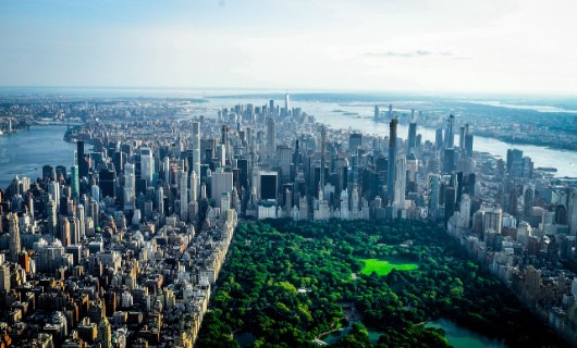 central park new york panorama di central park con i grattacieli di manhattan