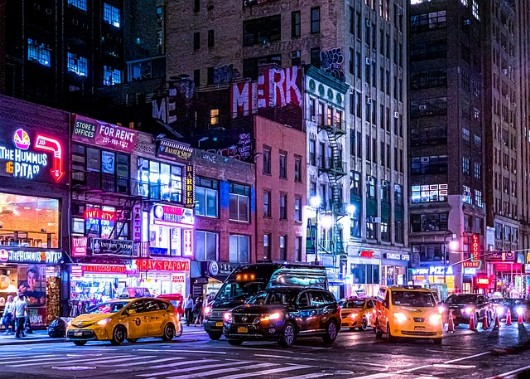Vita notturna a Manhattan new york