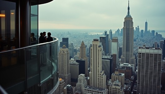 Vista dall'alto del Rockefeller Center con la terrazza panoramica Top of the Rock.